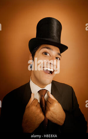 Funny man in top hat