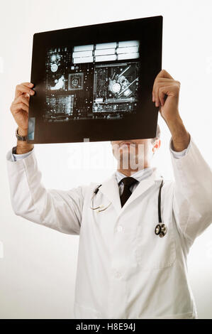Doctor holding X-ray Stock Photo