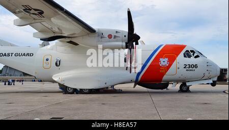 Coast Guard HC-144 Ocean Sentries at Air Station Miami are staged to deploy  to Haiti to assist in response efforts, Opa-locka, Florida, Aug. 15, 2021.  The Coast Guard committed numerous aircraft and
