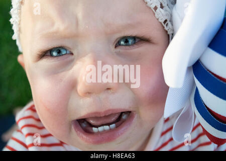 Crying girl baby Stock Photo