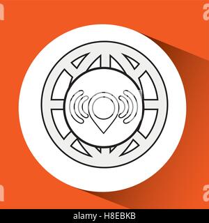 Doodle wifi location icon. Wireless satellite internet connection ...