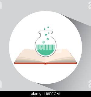 book open test tube concept school graphic vector illustration eps 10 Stock Vector