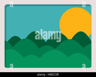 landscape photo icon over white background, flat style, vector ...