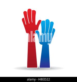 hands raised. hands up sign icon vector illustration eps 10 Stock Vector