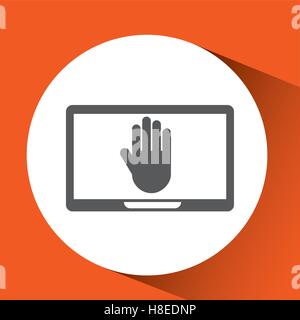 hand symbol shield steel icon vector illustration eps 10 Stock Vector
