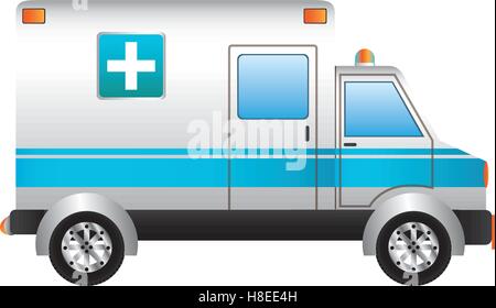 emergency ambulance vehicle icon over white background. vector illustration Stock Vector