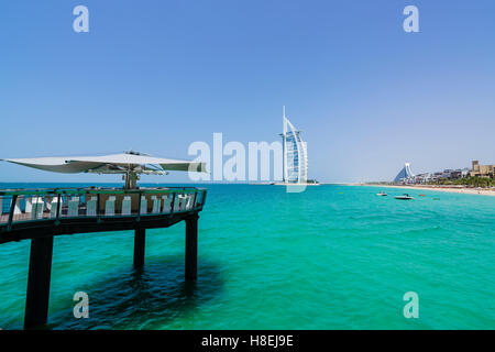 Burj Al Arab, Jumeirah Beach, Dubai, United Arab Emirates, Middle East Stock Photo
