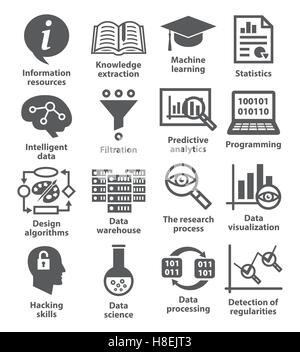 Business management icons on white. Pack 17. Stock Vector