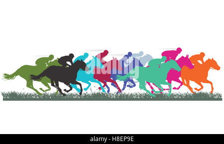 Thoroughbred Racing, jockey, galloping, Stock Photo