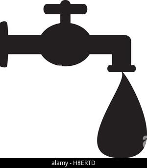 Faucet falling water drop Stock Vector