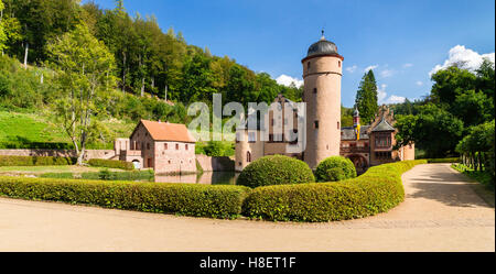 Mespelbrunn Castle, Elsava Valley, Spessart, Lower Franconia, Franconia, Bavaria, Germany Stock Photo