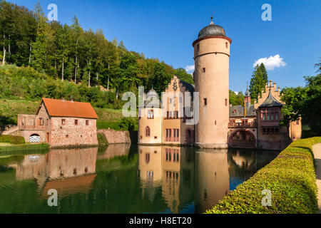 Mespelbrunn Castle Elsava Valley, Spessart, Lower Franconia, Franconia, Bavaria, Germany Stock Photo