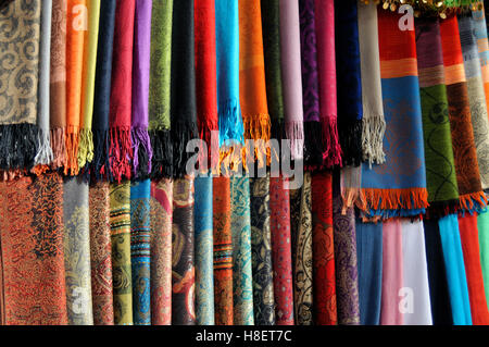 Colorful Egyptian scarves, Luxor Market, Egypt, North Africa Stock Photo