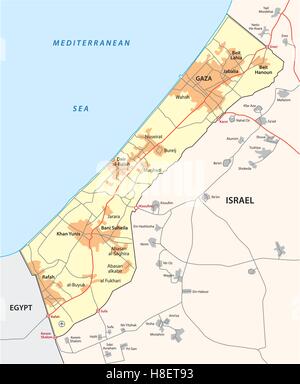 Gaza Strip Road Map Stock Photo: 183997409 - Alamy