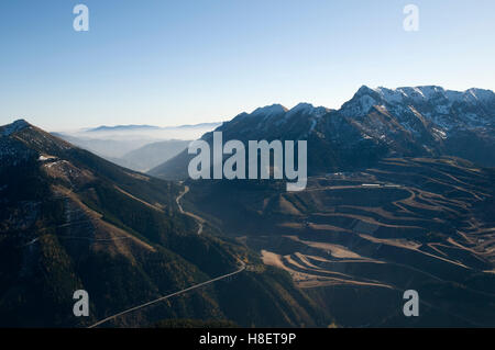 Styrian Erzberg mountain in Eisenerz, Styria, Austria, Europe Stock Photo