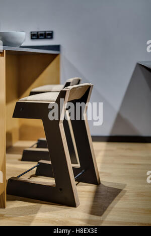 Two wooden stools Stock Photo