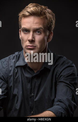 Low-key portrait of man Stock Photo