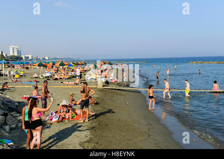 Beautiful Mediterranean beaches in Limassol, Cyprus. Stock Photo