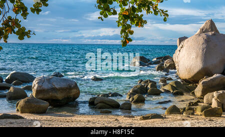 Koh Tao - a Paradise Island Some Rocks in Sunset Light in Thailand