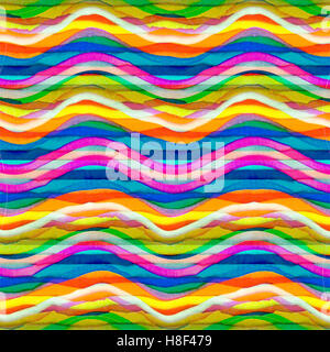 Digital abstract modern geometric wavy seamless pattern background design in vibrant multicolored tones