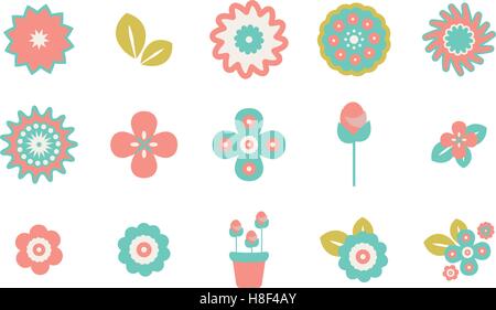 Various flowers vector icons Stock Vector