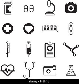 Medical Equipment Icons Black & White Set Big Stock Vector Image & Art ...