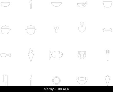 Various food and kitchen icons Stock Vector