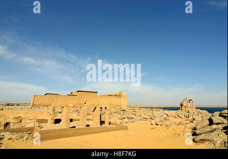 Ancient Nubian temple of Kalabsha, Mandulis, on island on Lake Nasser near Aswan High Dam, Egypt, North Africa Stock Photo