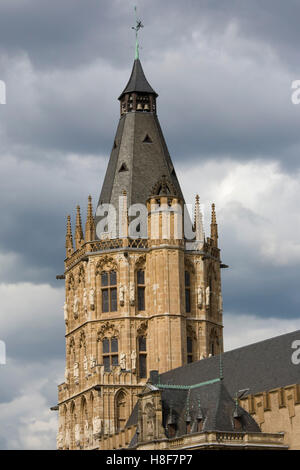 Ratsturm tower, town hall, late Gothic style, Cologne, North Rhine-Westphalia Stock Photo