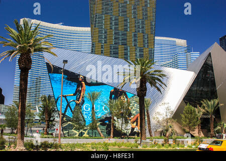 Las Vegas, Nevada - June 18 2010. Beautiful day view of the streets with its luxurious skyscrapers. Stock Photo