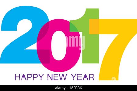 Happy New Year, vector, year, counter, new, isolated, illustration, icon, modern, white, display, number, countdown Stock Vector