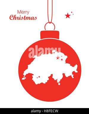 Merry Christmas Map Switzerland Stock Vector