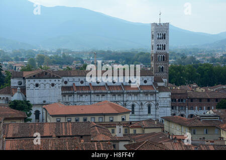 Lucca, Italy - September 5, 2016: View over old part of Lucca city in Italy. Stock Photo