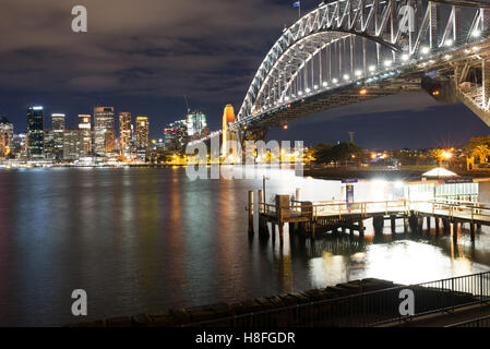 Sydney Harbour Bridge at night Stock Photo