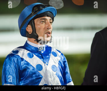 DOHA, QATAR - November 3rd 2016 Qatar Racing and Equestrian Club. Jockey Stefan Ladjadj before race 4 of the second race meeting Stock Photo