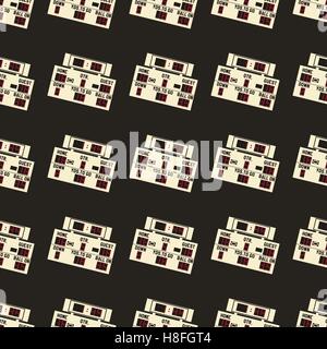 American football pattern. Usa sports seamless background. Sport wallpaper with cup in color design. Vector soccer equipment graphic. With LED scoreboard. Sketch, hand drawn style Stock Vector