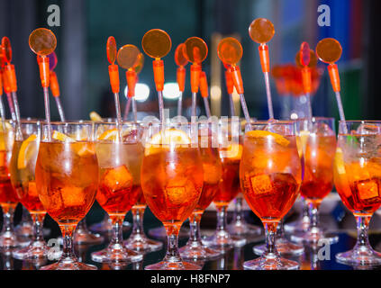 A cocktail party in a nightclub, many drinks stand in a row on the bar  Stock Photo - Alamy