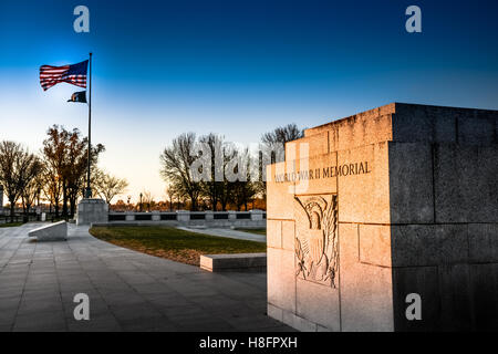 World War II Memorial at Dawn Stock Photo