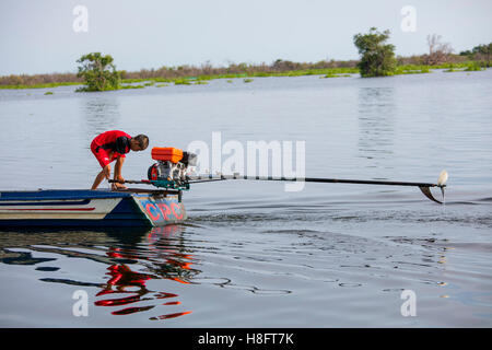 Moat Khla, Floating Fisherman Village, Tonle Sap Lake, Cambodia Stock Photo