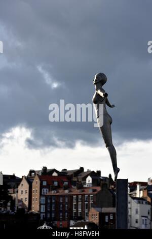 The Diving Belle bronze Sculpture Scarborough.North Yorkshire England UK Stock Photo