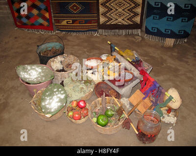 Tints made of natural pigments to dye wool, Oaxaca, Mexico Stock Photo