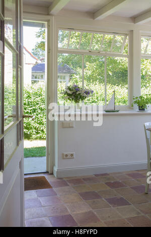 Holiday apartment, glazed veranda, the island of Rügen, Stock Photo