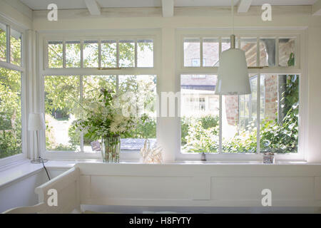 cottage, glazed veranda, the island of Rügen, Stock Photo