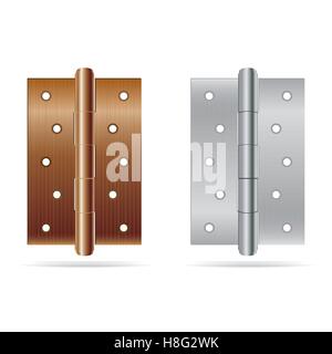hinge, door, vector, construction, metal, isolated, steel, hardware, object, architecture, shiny, home, building, luxury, open, Stock Vector