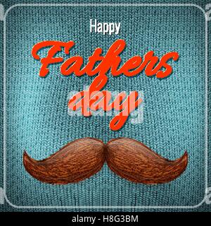 Happy Fathers Day mustache card. EPS 10 Stock Vector