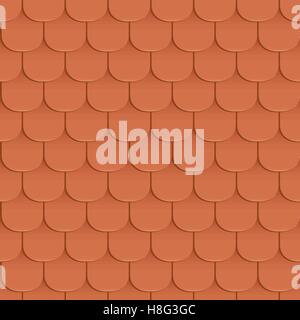 Shingles roof seamless pattern. Orange color. Classic style. Vector illustration Stock Vector