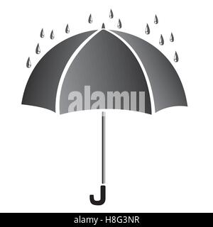 umbrella, icon, vector, design, fashion, open, weather, handle, rain, comfort, meteorology, rainy, black, illustration, graphic Stock Vector