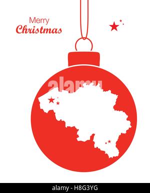 Merry Christmas Map Belgium Stock Vector