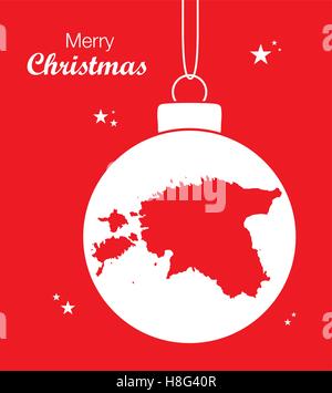 Merry Christmas Map Estonia Stock Vector