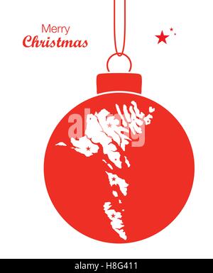 Merry Christmas Map Faroe Islands Stock Vector